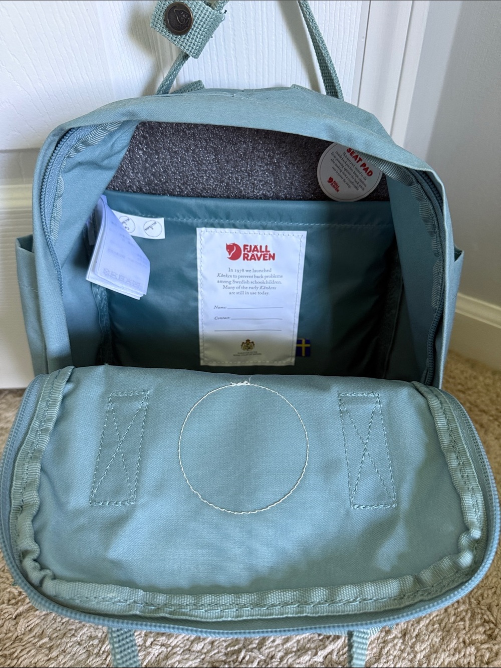 Dusty Teal Fjallraven Kånken Mini Backpack - Picture 3 of 3